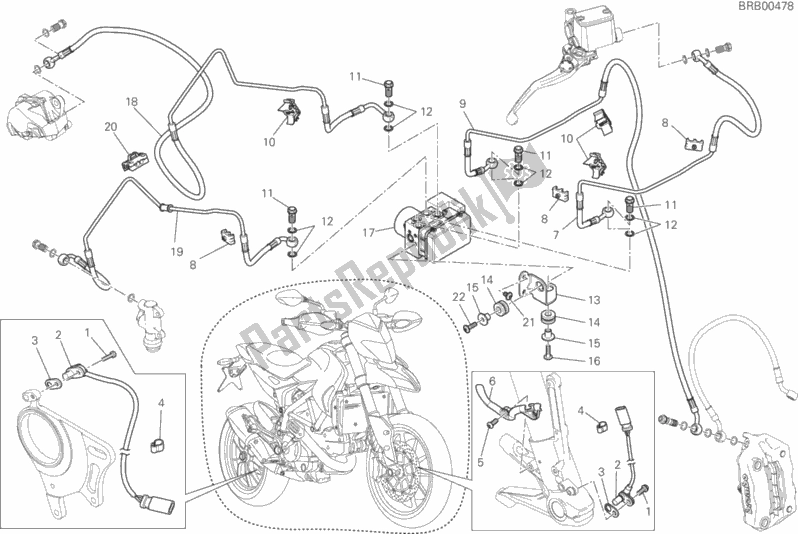 Wszystkie części do Uk? Ad Przeciwblokuj? Cy (abs) Ducati Hypermotard Hyperstrada Thailand 821 2015